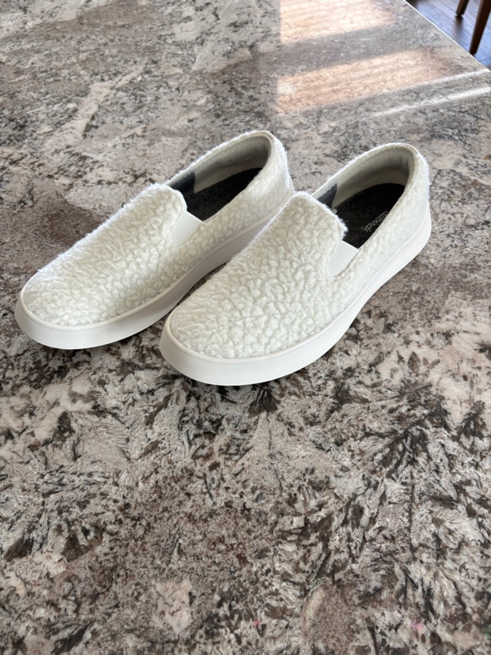 allbirds Women's White Slip-On Sherpa Sneakers